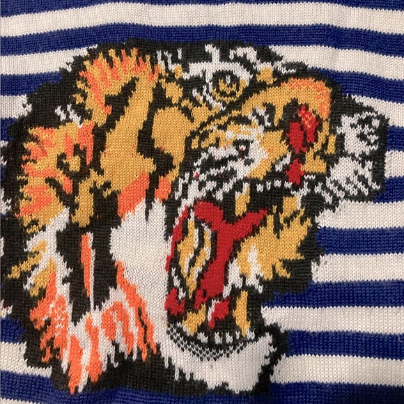 Chinti & Parker Blue and White Striped Tiger Sweater - Picture 2 of 3
